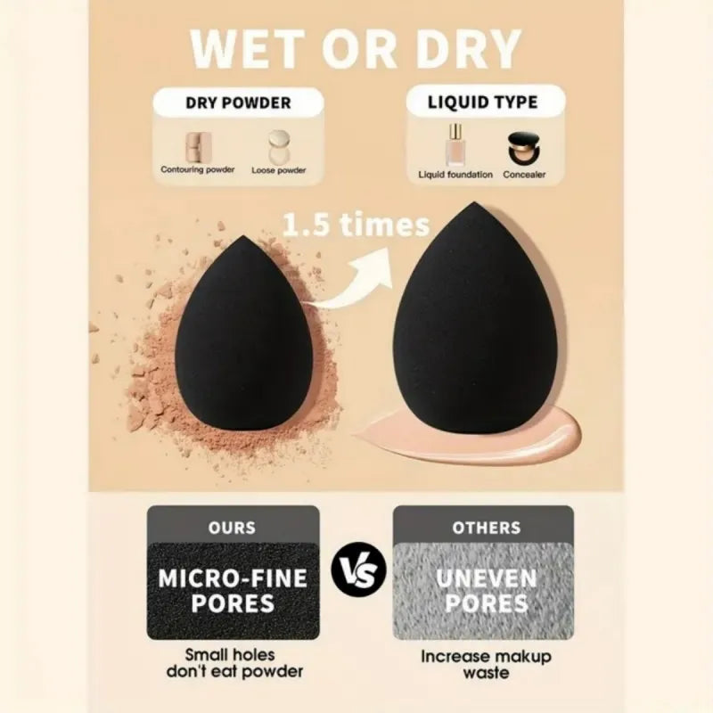 9 Makeup Brushes & Beauty Sponge Set — Face & Eye Brushes