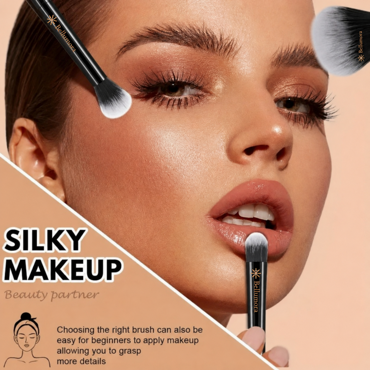 9 Makeup Brushes & Beauty Sponge Set — Face & Eye Brushes