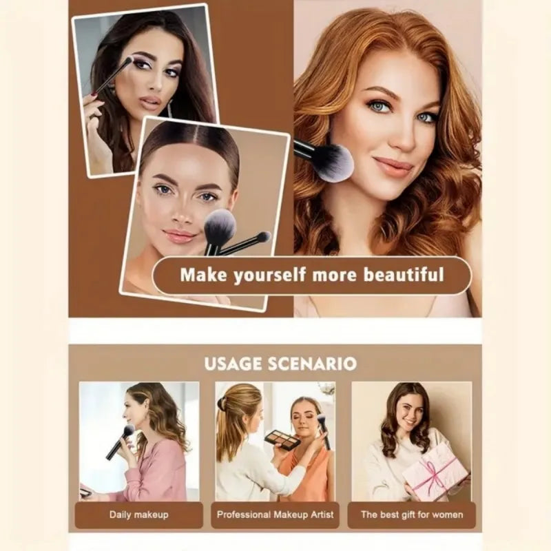 9 Makeup Brushes & Beauty Sponge Set — Face & Eye Brushes
