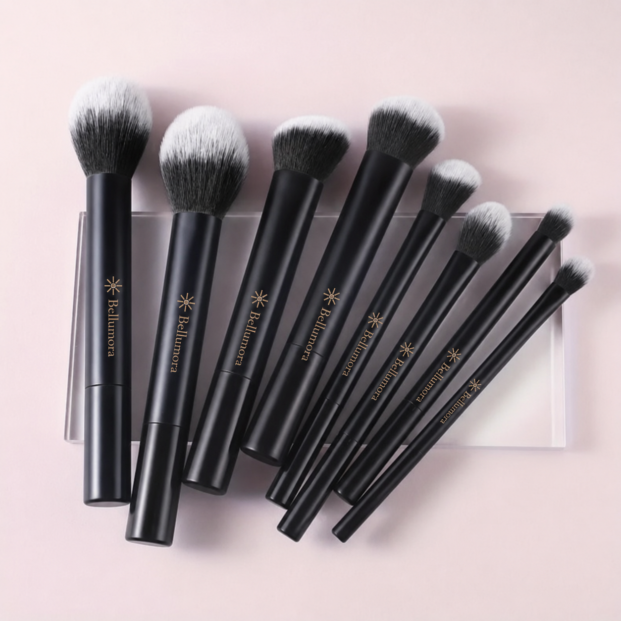 9 Makeup Brushes & Beauty Sponge Set — Face & Eye Brushes